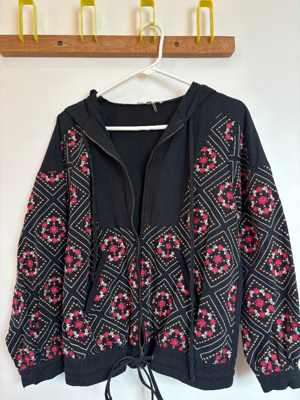 Embroidered Floral Bomber Jacket